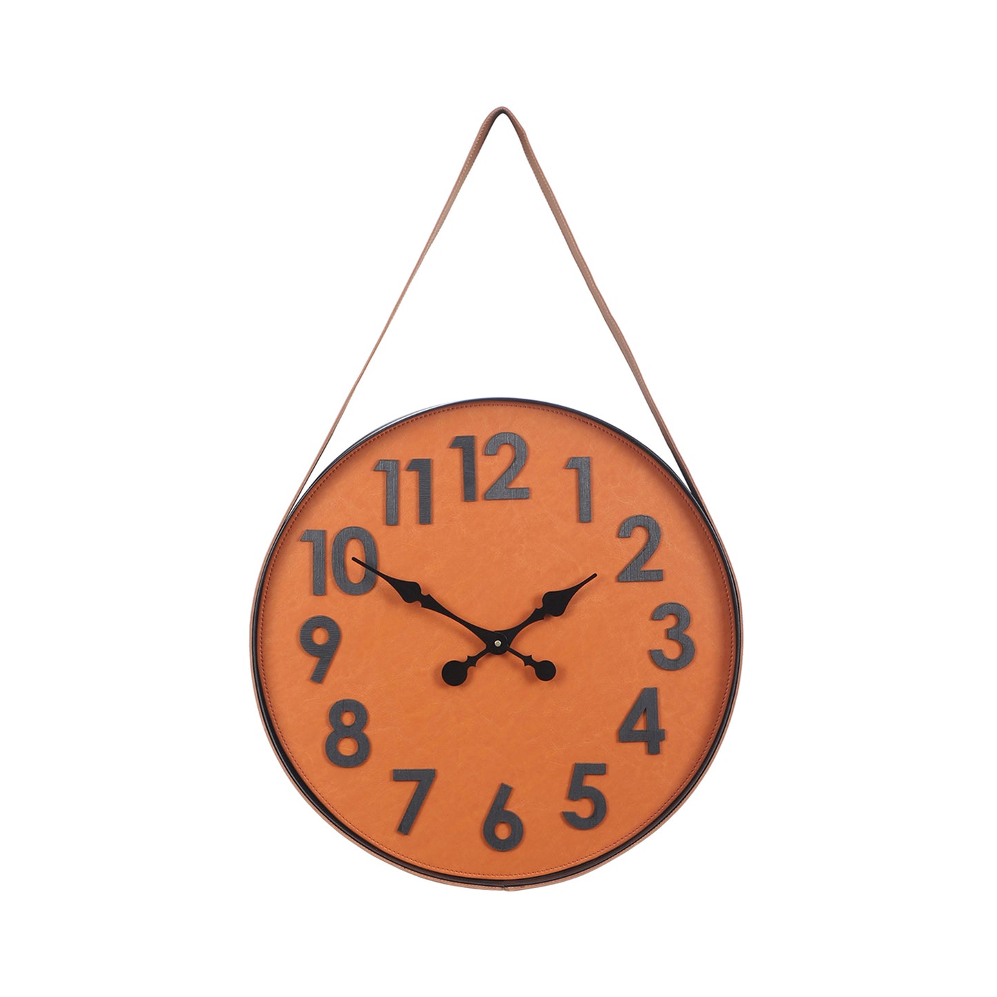 Numerical Leather Belt Clock