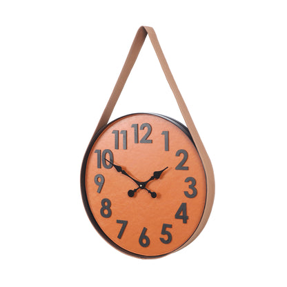 Numerical Leather Belt Clock