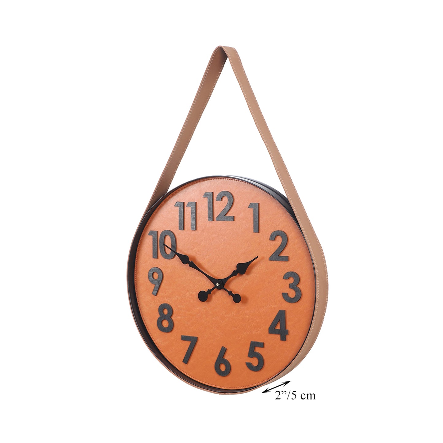 Numerical Leather Belt Clock