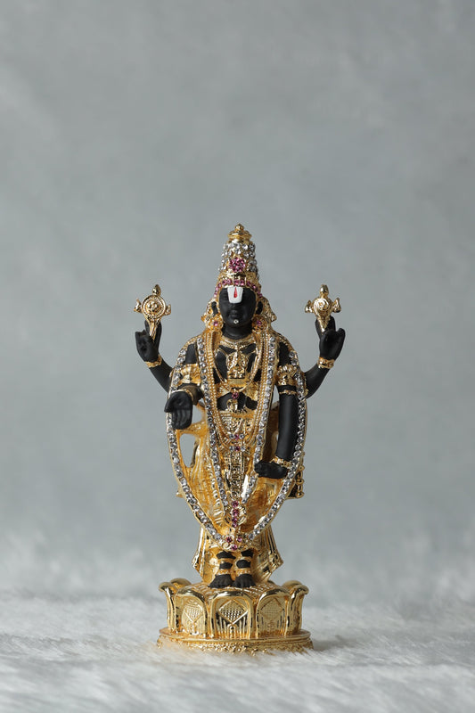 Gold Plated Lord Tirupati Balaji with Diamond work