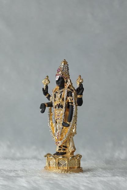 Gold Plated Lord Tirupati Balaji with Diamond work