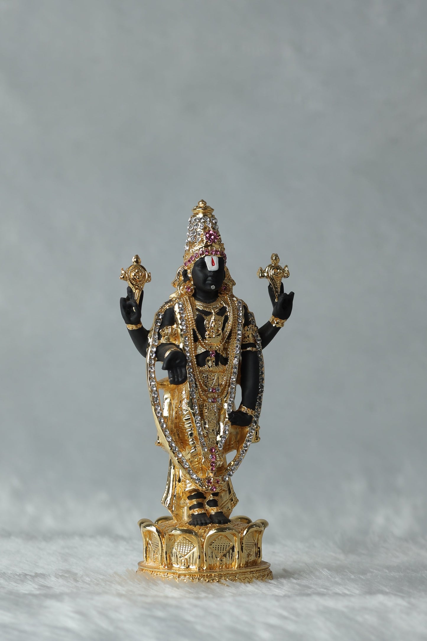 Gold Plated Lord Tirupati Balaji with Diamond work