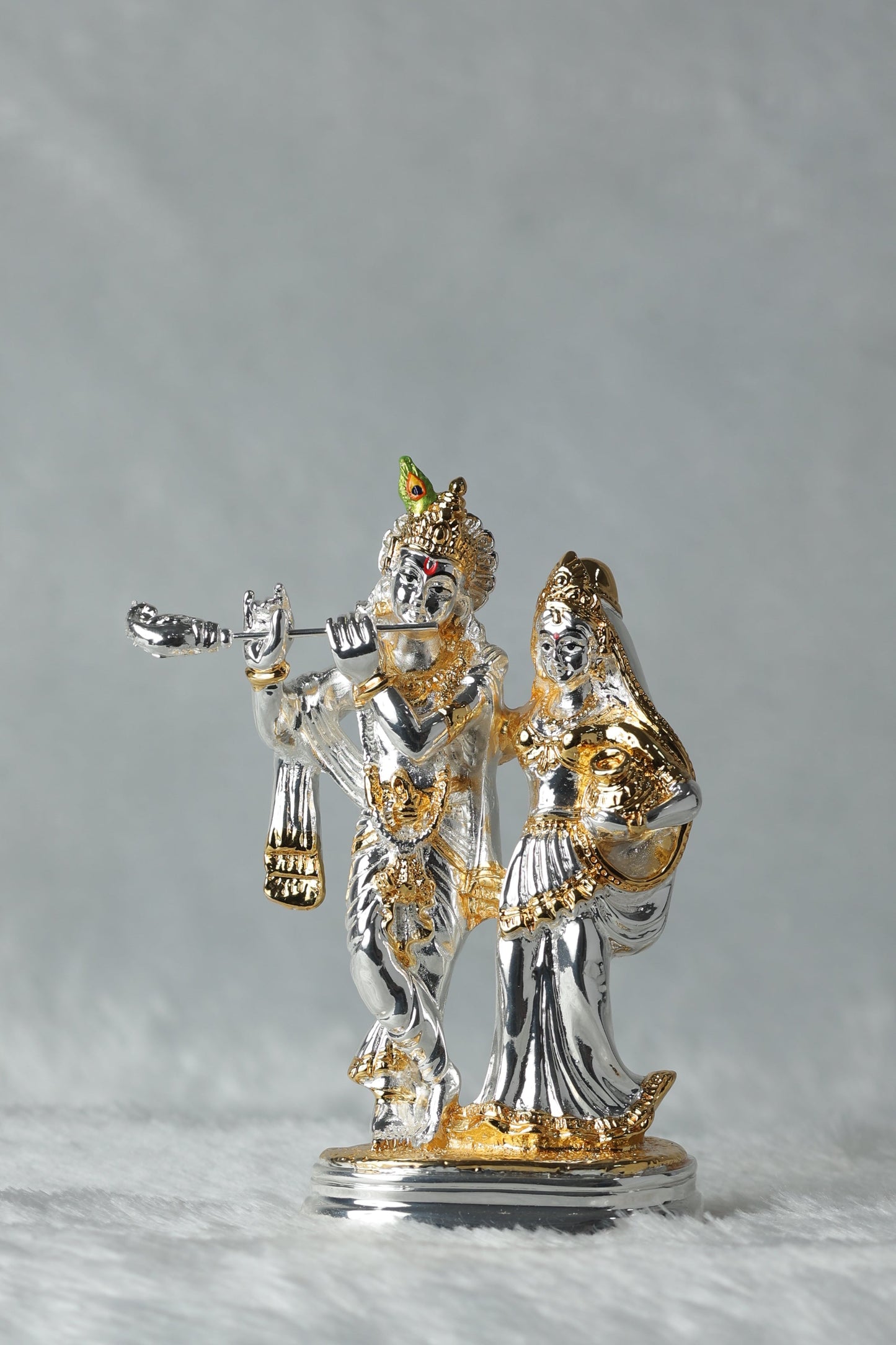 Gold and Silver Plated Radha Krishna Set