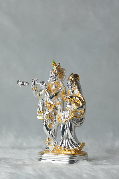 Gold and Silver Plated Radha Krishna Set