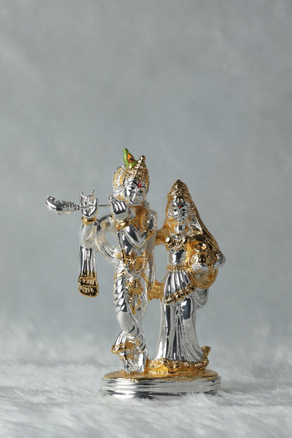 Gold and Silver Plated Radha Krishna Set